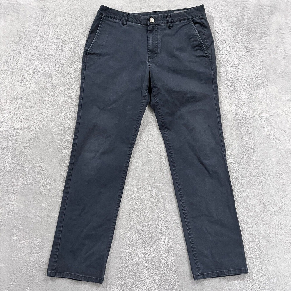 BONOBOS‎ Chino Pants Men 30x30* Slim Straight Stretch Organic Cotton Washed Blue